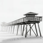 Framed Black and White Beach Wall Art, 4 Piece Coastal Photography Canvas - Image 6