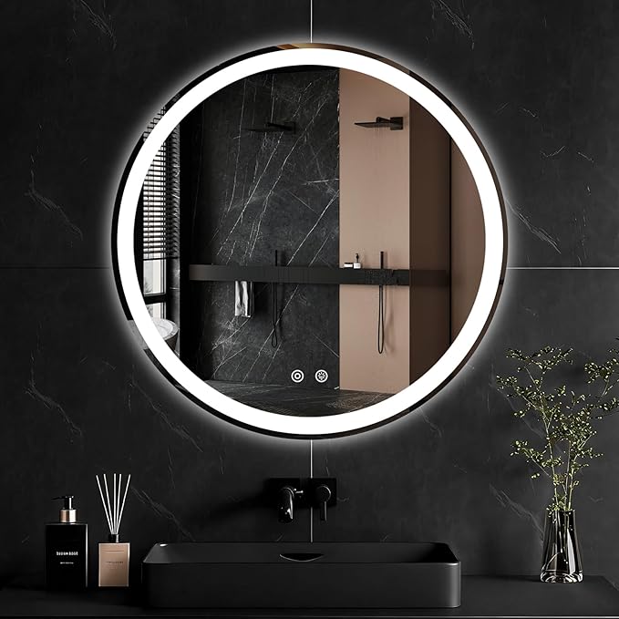 NEWBULIG 30 Inch Round LED Bathroom Wall Mirror - Image 2