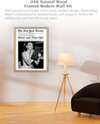 iHery Natural OAK Wood Audrey Hepburn Trendy Framed Wall Art, Better Late Than - Image 4