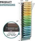 SUPEASY 20 Tier Wall File Organizer, Hanging Wall Mounted Mail Organizer - Image 4
