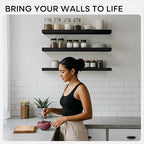 Homeforia Black Floating Shelves 24 inch, High End Solid Real Wood 24inch - Image 2