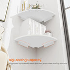 Homode Corner Wall Shelf, 12 in Wide Rounded Corner Shelf Floating - Image 6