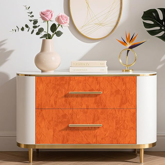 17.5"x317" Crushed Orange Velvet Peel and Stick Wallpaper Orange Wallpaper Self - Image 5