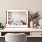 ROLOVE Pink Makeup Mirror with Lights, 23x18 Inch - Image 8