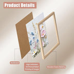 Framed 3D Texture Floral Canvas Wall Art Relief Textured Floral Oil Painting - Image 8