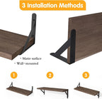 YGEOMER Floating Shelves for Wall, Different Sizes Walnut Wall Shelves for - Image 4
