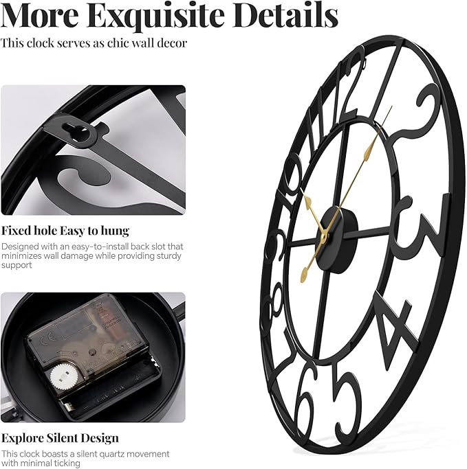 Cuspin Large Wall Clock for Living Room Decor, 30 Inch Wall Clock - Image 5