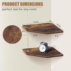 Fun Memories Corner Shelf Wall Mount, Floating Corner Shelves, Rustic Wood Wall - Image 2