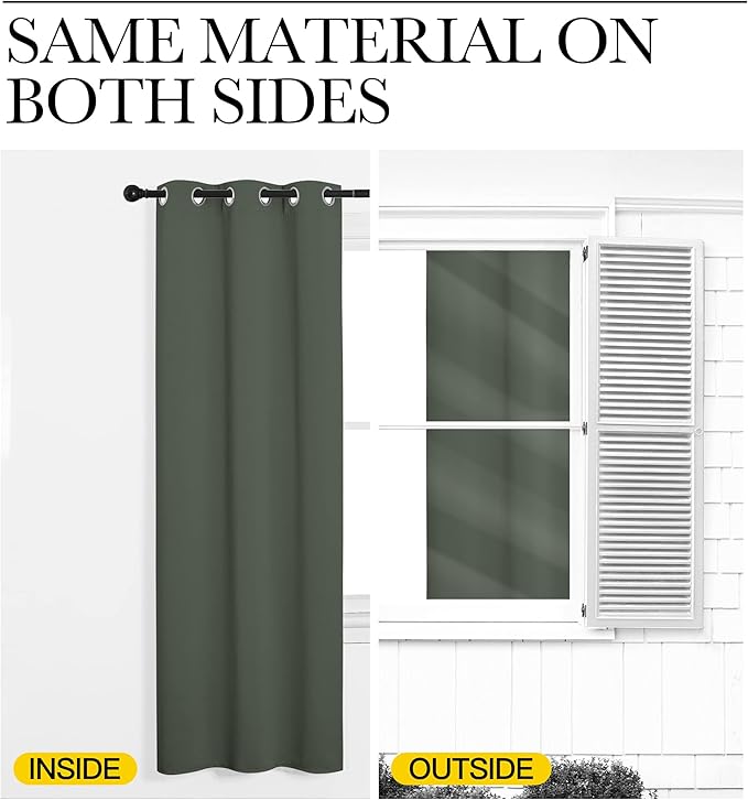 NICETOWN Dark Mallard Curtains for Sliding Glass Door, 84 inch Long, Grommet - Image 5