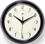 Infinity Instruments LTD. Retro 9 inch Silent Sweep Non-Ticking Mid Century by InfinityInstruments