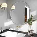 BEAUTYPEAK 20 Inch Round Mirror, Metal Frame Circle Mirror, Wall Mounted - Image 7