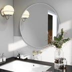 BEAUTYPEAK 24 Inch Round Mirror, Metal Frame Circle Mirror, Wall Mounted - Image 7