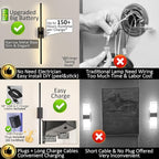 Easy Install Peel and Stick on Battery Operated Wall Sconces Set of 2 - Image 3