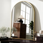 HARRITPURE Arched Wall Mirror – 26"x38" Arch Bathroom Mirror Metal Frame Vanity - Image 2