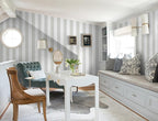 Guvana 17.7"x118" Grey and White Wallpaper Striped Peel and Stick Wallpaper - Image 3