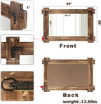 MeMoreCool Large Rustic Wood Framed Wall Mirror, 40x28 Farmhouse Decorative - Image 5