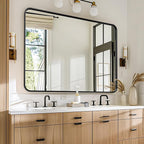 USHOWER Black Bathroom Mirrors for Over Sink 30 x 40 Inch, Metal Frame by USHOWER