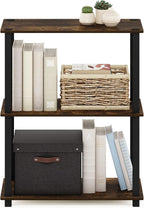 Furinno TURN-S-TUBE Storage Shelves, 3-Tier Book Shelf, Corner Shelf, Toolless - Image 4