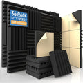 36 Pack Self-Adhesive Acoustic Foam Panels, Fire Resistant Soundproof Wall by AUSLET