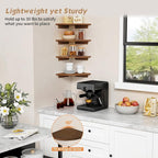 Forbena Corner Bookshelf Wall Mounted Set of 4, Wooden Floating Book Shelves - Image 6
