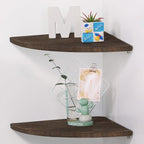 JORIKCHUO 10 inch Corner Wall Shelf, Round End Wall Mounted Floating Corner - Image 4