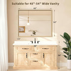 Oak Wood Effect Framed Wall Mirror, 32x40 Rectangle Mirror, Anti-desilvering - Image 2