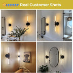 Indoi Black and Gold Wall Sconce, Hardwired Bathroom Sconces Wall Lighting - Image 5