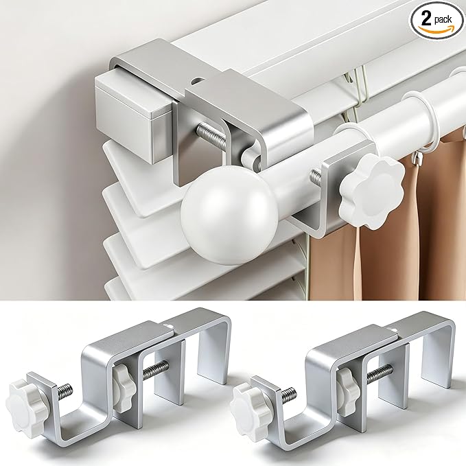 Mimiio No Drill Curtain Rod Brackets by Unknown
