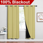 NICETOWN Paler Yellow Full Shade Curtain Panels, Pair of Energy Smart & Noise - Image 2
