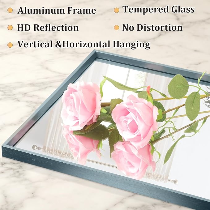 AAZZKANG Large Wall Mirror Decor Metal Framed Mirrors 26"x18" - Image 3