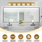 IZORRO LED Modern Bathroom Lights Fixtures, Brushed Glod Acrylic Wall Lighting - Image 4