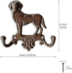 Rustic Dog-Shaped Decorative Wall Hook Rack Hangers - Image 2