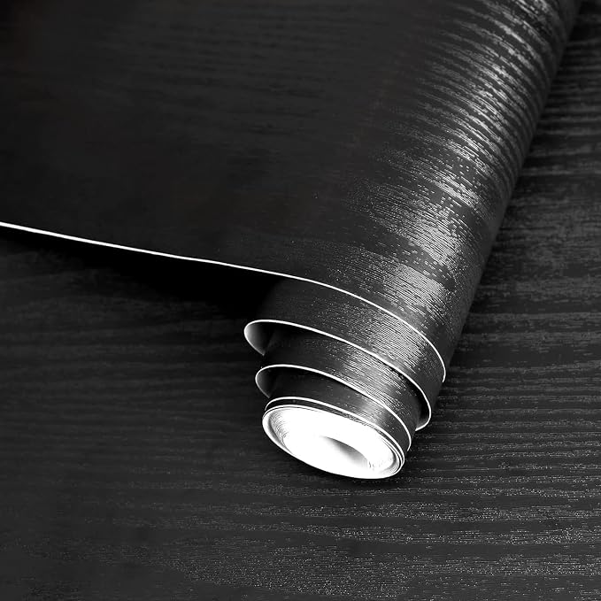 practicalWs Black Wood Contact Paper 17.7'' x 590.5'' Peel and Stick Wood - Image 6
