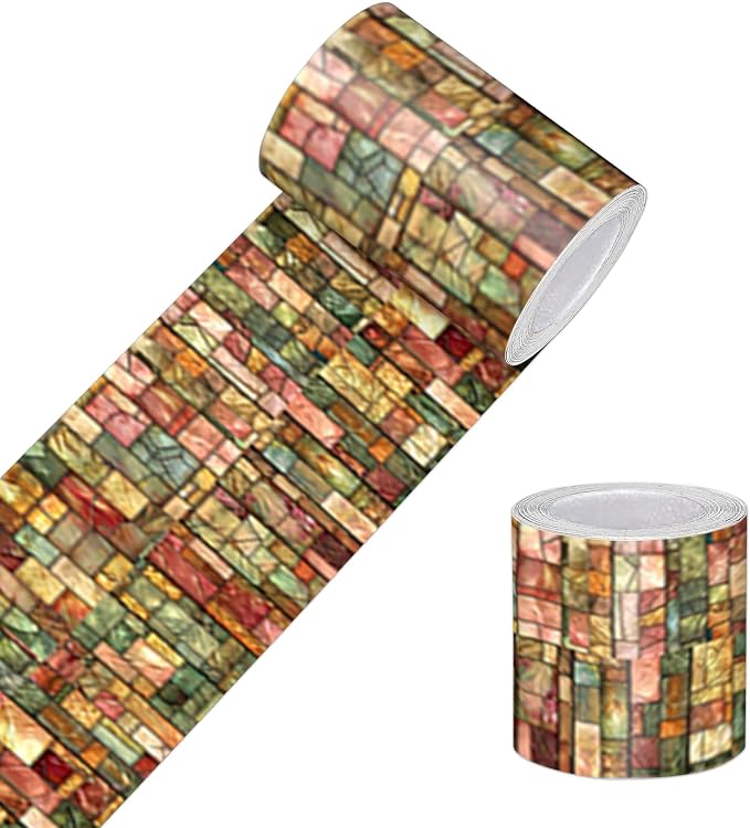 HOMETITUTE Wallpaper Border Peel and Stick Colorful Geometric Texture by HOMETITUTE