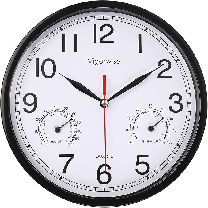 Wall Clock, Sweep Silent Movement Accurate Clocks by Vigorwise