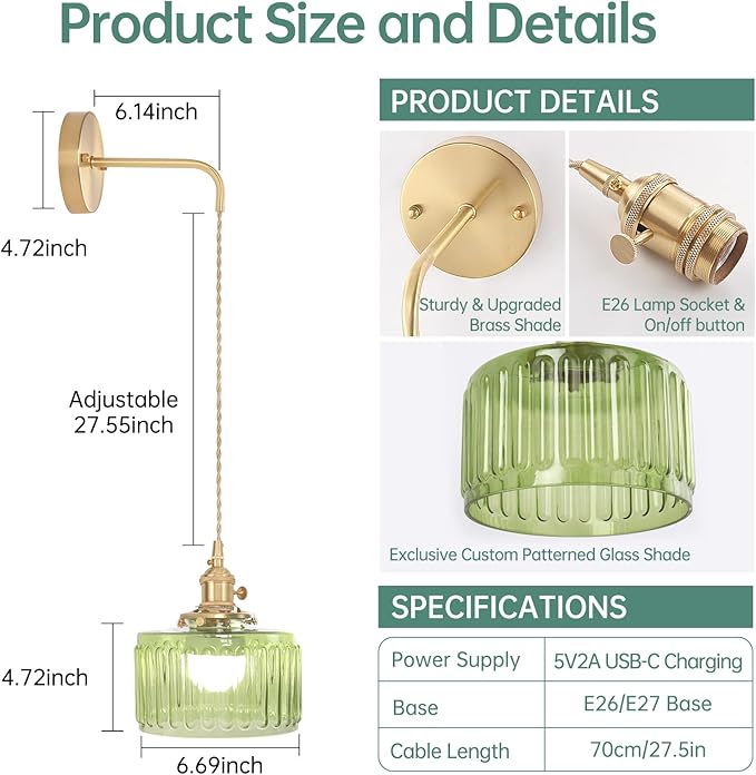 Shenmoyl Battery Operated Wall Sconce - Image 3