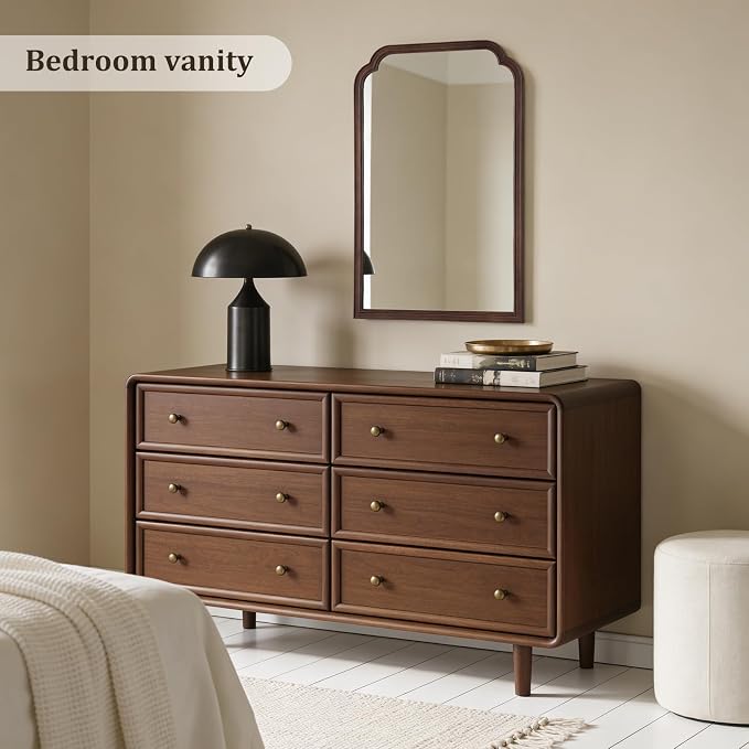 WallBeyond Wooden Framed Wall Mirror, Natural Wood Bathroom Vanity Mirror - Image 4