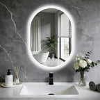 16x24 LED Bathroom Mirror with Lights Oval, Lighted Bathroom Vanity Mirror by Unknown