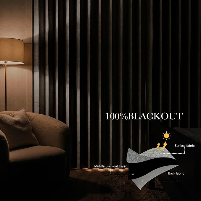 RYB HOME Accordion Style Room Divider Curtain-100% Blackout Folding Accordion - Image 6