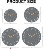 cicininc Wall Clock, 12 Inch Wooden Silent Non-Ticking, Decorative Battery - Image 3