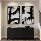 Framed Black and White Abstract Wall Art Set of 2 - Image 8