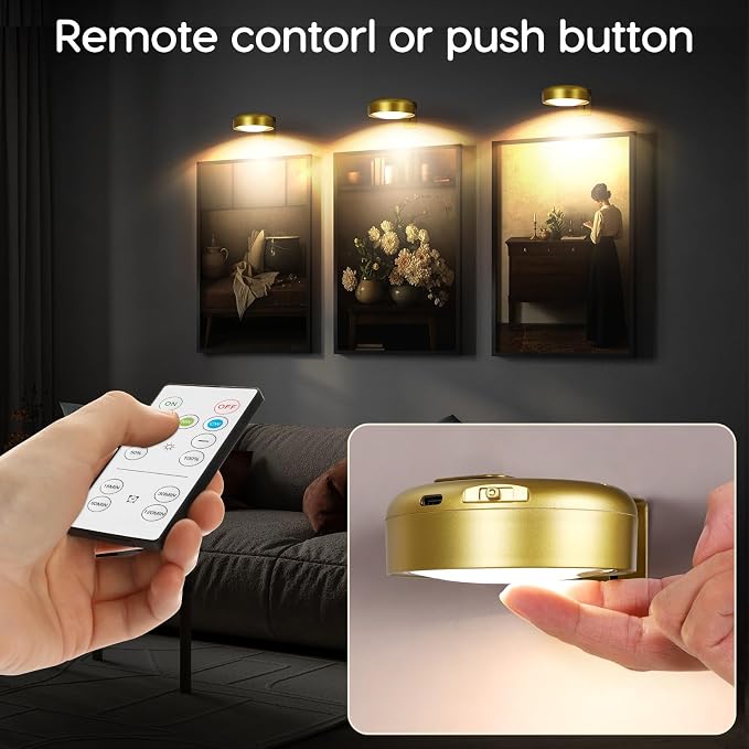 Picture Light for Wall with 2500mAh Rechargeable Battery, Wireless Painting Art - Image 6