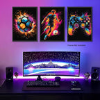 BGFCE Canvas Wall Art Poster Decor, Paintings Art Game Controller Color Splash - Image 2