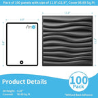 Art3d 100 Pack Decorative 3D Wall Panels, 97 Sq.Feet PVC Interior Wall Décor - Image 2