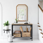 WallBeyond Wood Frame Wall Mirror Rounded Corner Arch Rectangle Mirror - Image 5