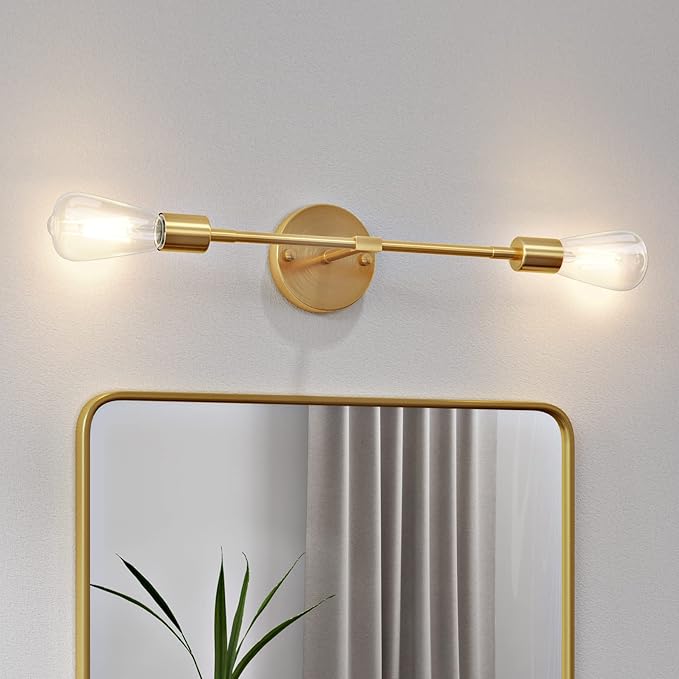 FadimiKoo 2-Light Golden Bathroom Wall Sconces Lighting, Modern Vanity Light - Image 6