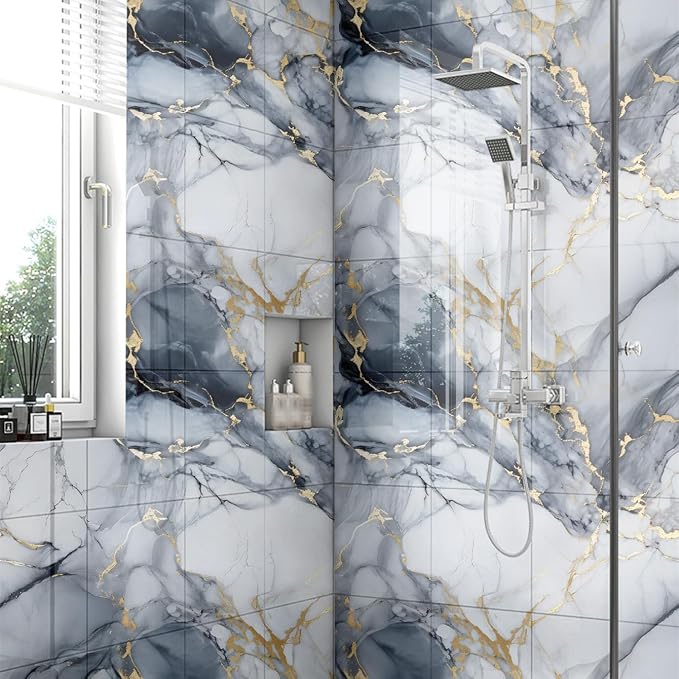 Chejiaye 22pcs Marble Peel and Stick Backsplash Surface Waterproof Wall Panels - Image 2