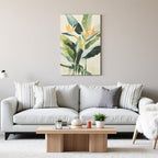 JolyWell Hand-paintd Botanical Canvas Wall Art Sage Green Leaf Tropical Plant - Image 8