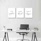 Framed Canvas Wall Art Positive Quote, Office Art, Motivational Artwork Set of - Image 3