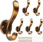 Heavy Duty Wall Hooks, Metal Mounting Hardware, Double Prong Design, Decorative by Ruiziiz